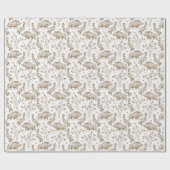 Wilde Boar Oak laat Natuur vogelbijkantoren Cadeaupapier (Vlak)