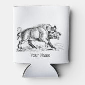  Wilde Boar Tekening BW #2 Blikjeskoeler (Voorkant)