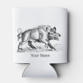  Wilde Boar Tekening BW #2 Blikjeskoeler (Achterkant)