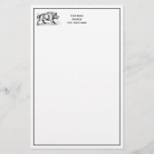  Wilde Boar Tekening BW #2 Briefpapier (Voorkant)