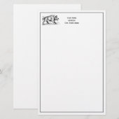  Wilde Boar Tekening BW #2 Briefpapier (Voorkant / Achterkant)