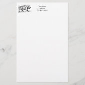  Wilde Boar Tekening BW #2 Briefpapier (Voorkant)