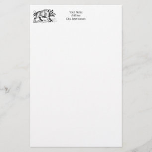 Wilde Boar Tekening BW #2 Briefpapier