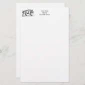  Wilde Boar Tekening BW #2 Briefpapier (Voorkant / Achterkant)