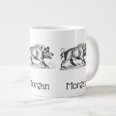  Wilde Boar Tekening BW #2 Grote Koffiekop (Voorkant rechts)