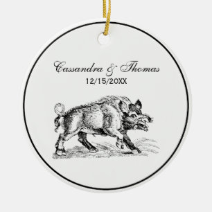  Wilde Boar Tekening BW #2 Keramisch Ornament