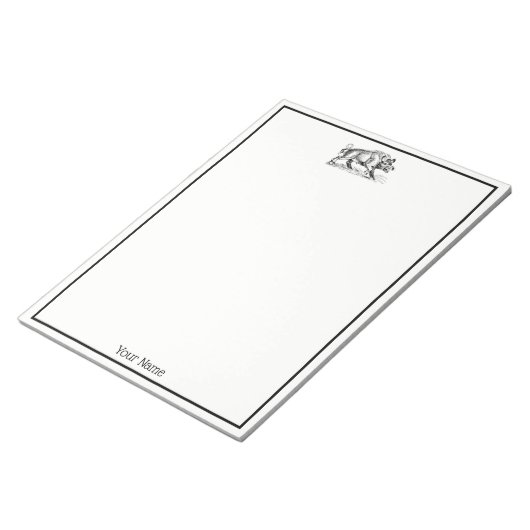  Wilde Boar Tekening BW #2 Notitieblok (Schuin)