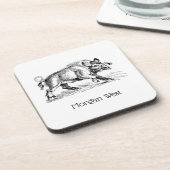  Wilde Boar Tekening BW #2 Onderzetter (Linkerzijde)