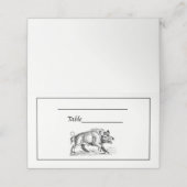  Wilde Boar Tekening BW #2 Plaatskaartje (Buitenkant ongevouwen)