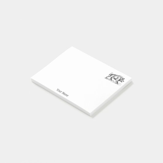  Wilde Boar Tekening BW #2 Post-it® Notes (Schuin)