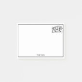  Wilde Boar Tekening BW #2 Post-it® Notes (Voorkant)