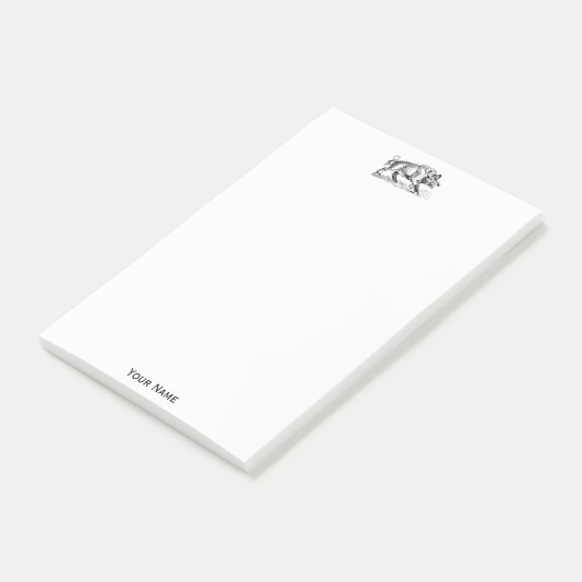  Wilde Boar Tekening BW #2 Post-it® Notes (Schuin)