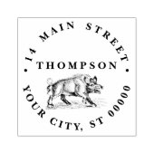  Wilde Boar Tekening BW #2 Rubberstempel (Afrduk)