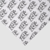  Wilde Boar Tekening BW #2 Tissuepapier