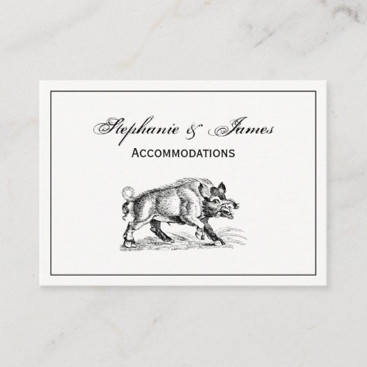 Wilde Boar Tekening BW #2 Visitekaartje (Voorkant)