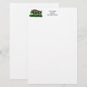  Wilde Boar Tekening BW #3C Briefpapier (Voorkant / Achterkant)