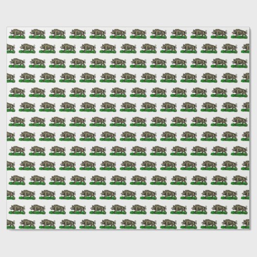  Wilde Boar Tekening BW #3C Cadeaupapier (Vlak)