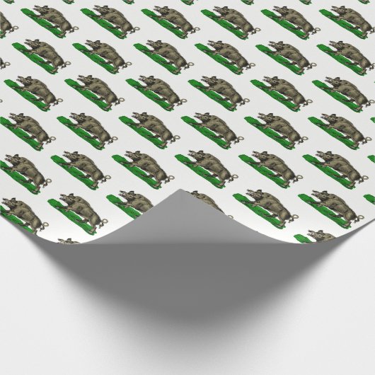  Wilde Boar Tekening BW #3C Cadeaupapier (Hoek)