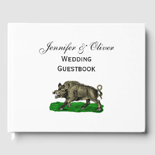  Wilde Boar Tekening BW #3C Gastenboek