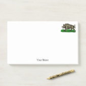  Wilde Boar Tekening BW #3C Post-it® Notes (Op bureau)