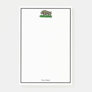 Wilde Boar Tekening BW #3C Post-it® Notes