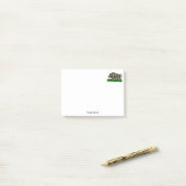 Wilde Boar Tekening BW #3C Post-it® Notes (Op bureau)