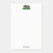 Wilde Boar Tekening BW #3C Post-it® Notes (Voorkant)