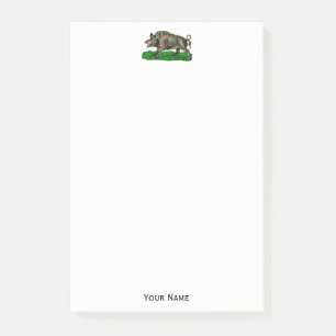 Wilde Boar Tekening BW #3C Post-it® Notes