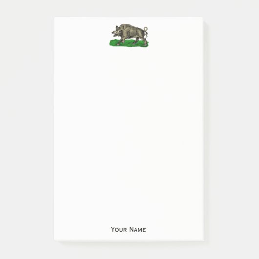  Wilde Boar Tekening BW #3C Post-it® Notes (Voorkant)