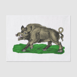  Wilde Boar Tekening BW #3C Tissuepapier