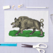  Wilde Boar Tekening BW #3C Tissuepapier (Craft)