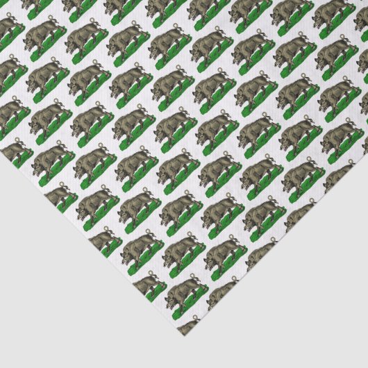  Wilde Boar Tekening BW #3C Tissuepapier (Detail)