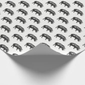  Wilde Boar Tekening BW Cadeaupapier (Hoek)
