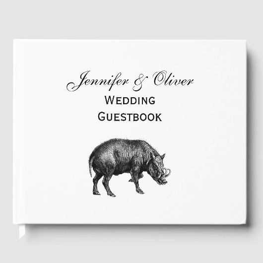  Wilde Boar Tekening BW Gastenboek (Voorkant)