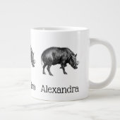 Wilde Boar Tekening BW Grote Koffiekop (Rechts)