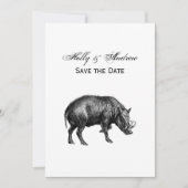 Wilde Boar Tekening BW Kaart (Voorkant)