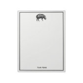  Wilde Boar Tekening BW Notitieblok (Linkerzijde)