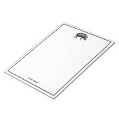 Wilde Boar Tekening BW Notitieblok (Schuin)