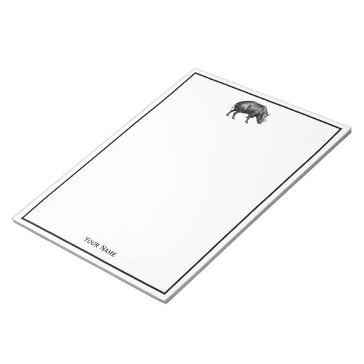  Wilde Boar Tekening BW Notitieblok (Schuin)