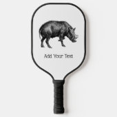  Wilde Boar Tekening BW Pickleball Paddle (Voorkant)