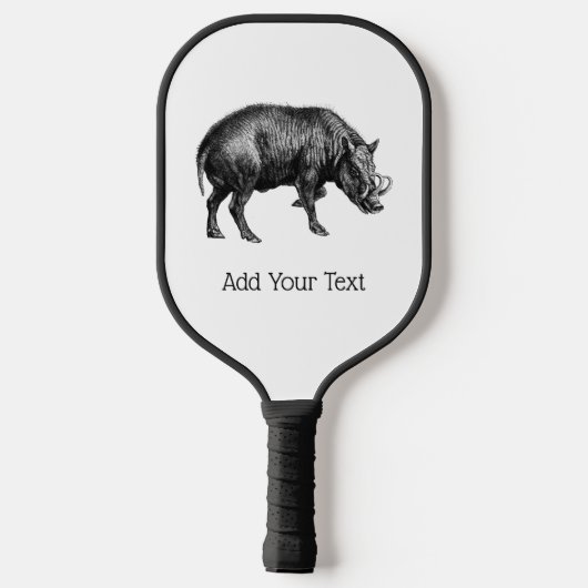  Wilde Boar Tekening BW Pickleball Paddle (Achterkant)