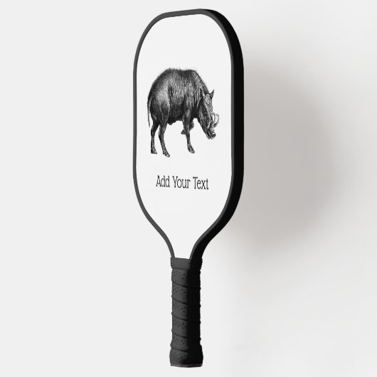 Wilde Boar Tekening BW Pickleball Paddle (Links)
