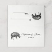  Wilde Boar Tekening BW Plaatskaartje (Buitenkant ongevouwen)