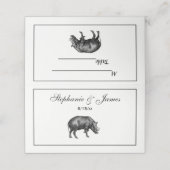  Wilde Boar Tekening BW Plaatskaartje (Buitenkant ongevouwen)