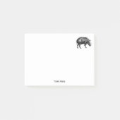  Wilde Boar Tekening BW Post-it® Notes (Voorkant)