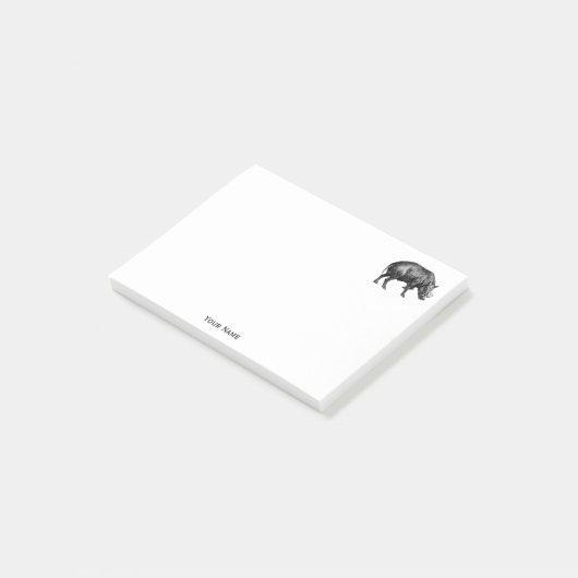  Wilde Boar Tekening BW Post-it® Notes (Schuin)