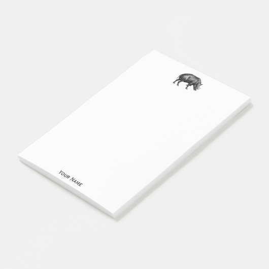  Wilde Boar Tekening BW Post-it® Notes (Schuin)