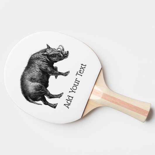  Wilde Boar Tekening BW Tafeltennisbatje (Zijkant)