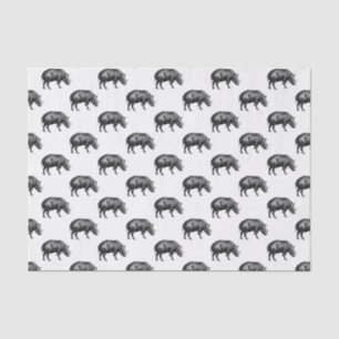  Wilde Boar Tekening BW Tissuepapier