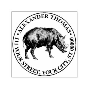  Wilde Boar Tekening BW Zelfinktende Stempel